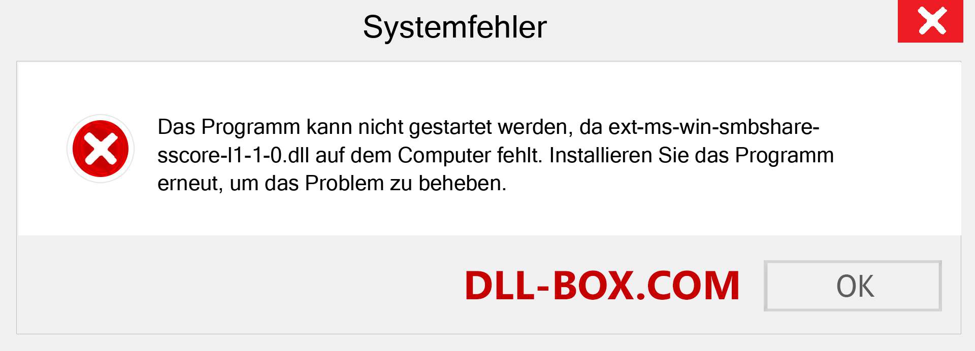 ext-ms-win-smbshare-sscore-l1-1-0.dll-Datei fehlt?. Download für Windows 7, 8, 10 - Fix ext-ms-win-smbshare-sscore-l1-1-0 dll Missing Error unter Windows, Fotos, Bildern