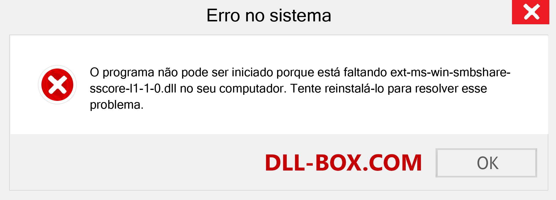 Arquivo ext-ms-win-smbshare-sscore-l1-1-0.dll ausente ?. Download para Windows 7, 8, 10 - Correção de erro ausente ext-ms-win-smbshare-sscore-l1-1-0 dll no Windows, fotos, imagens